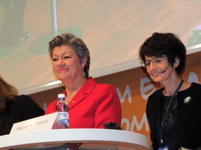 Två kvinnor, Ylva Johansson, Marianne Thyssen,