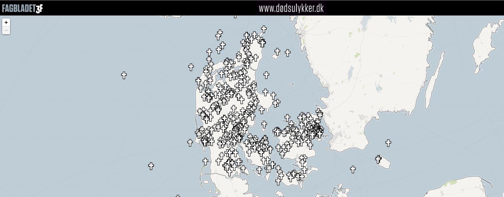 Karta över danska dödsolyckor