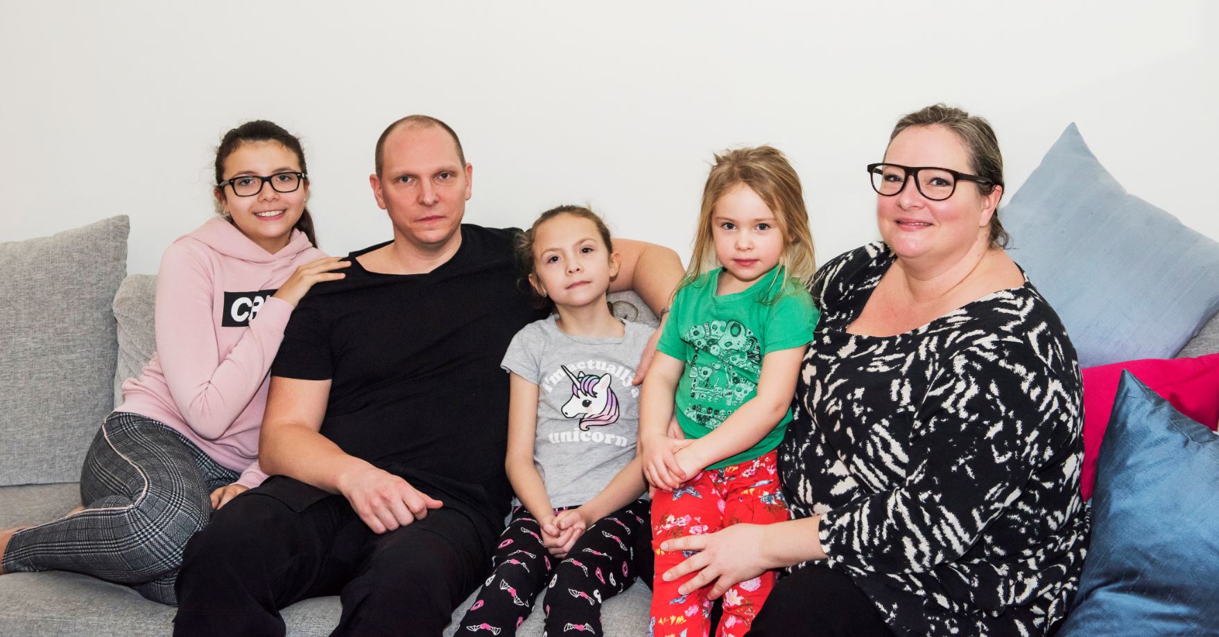 Familj som vabbar