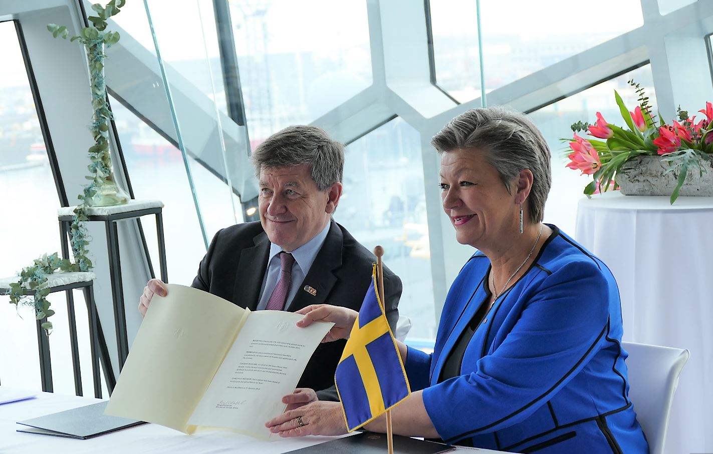 Guy Ryder och Ylva Johansson