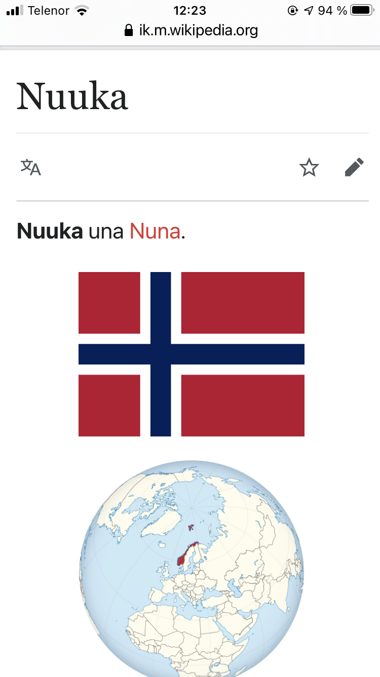 Norge på grönländska wikipedia