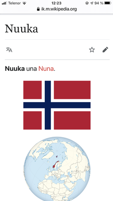 Norge på grönländska wikipedia